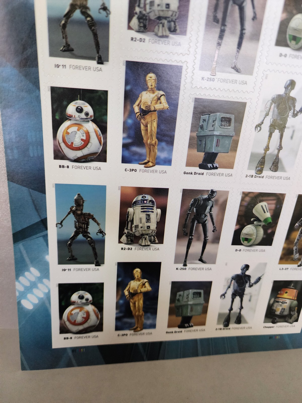 Star Wars Droids Sheet of 20 Forever Stamps US Stamps
