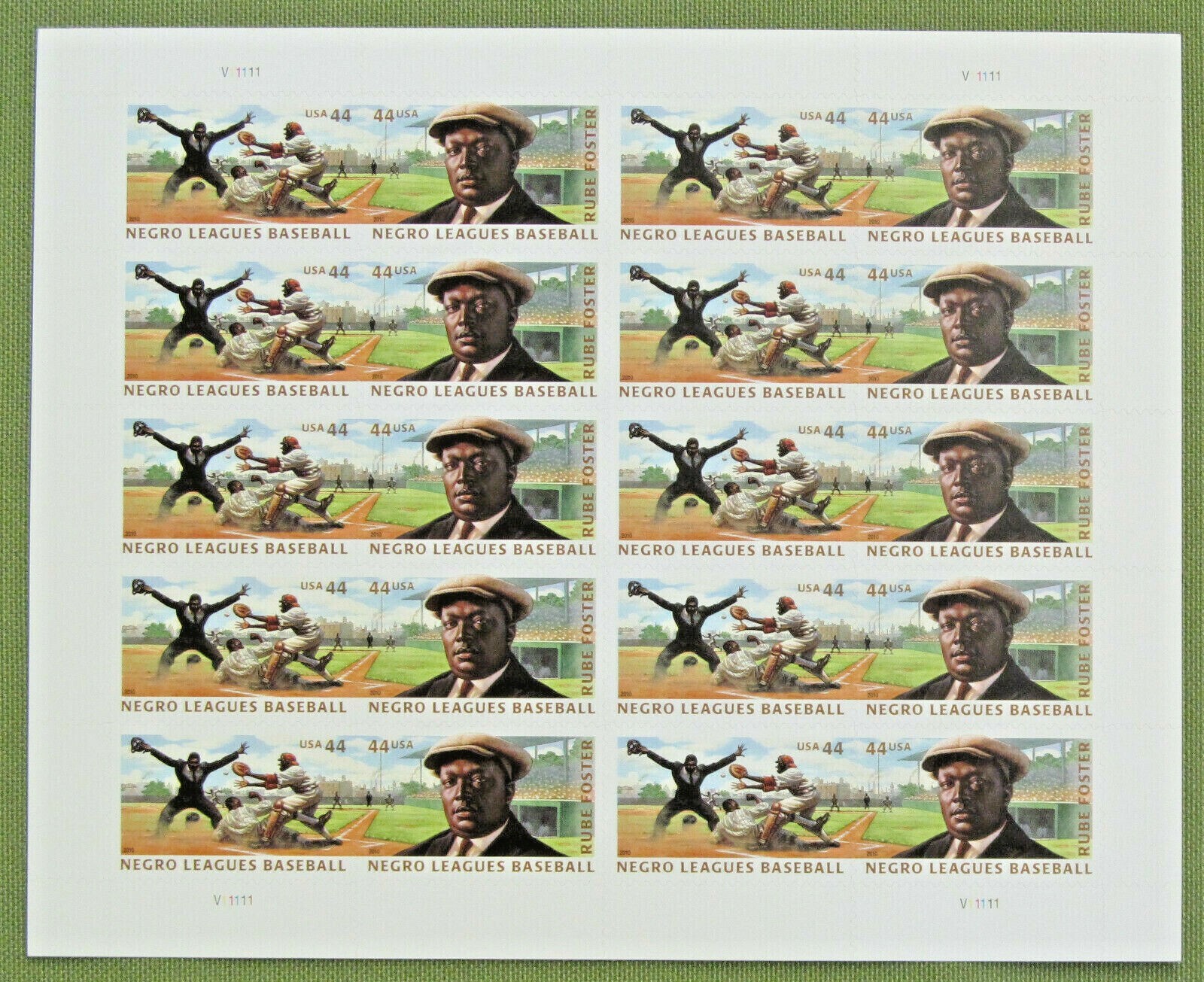 Two Sheets x 20 = 40 of NEGRO LEAGUES BASEBALL 44¢ US Stamps USA Sc # 4465-4466