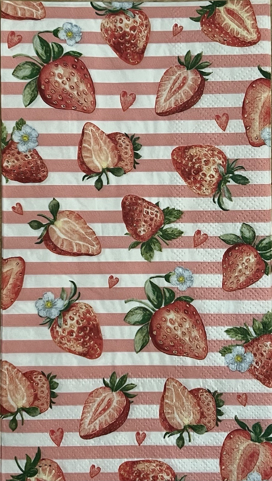 TWO Individual paper dinner Decoupage napkins Strawberry/Strawberry Patch