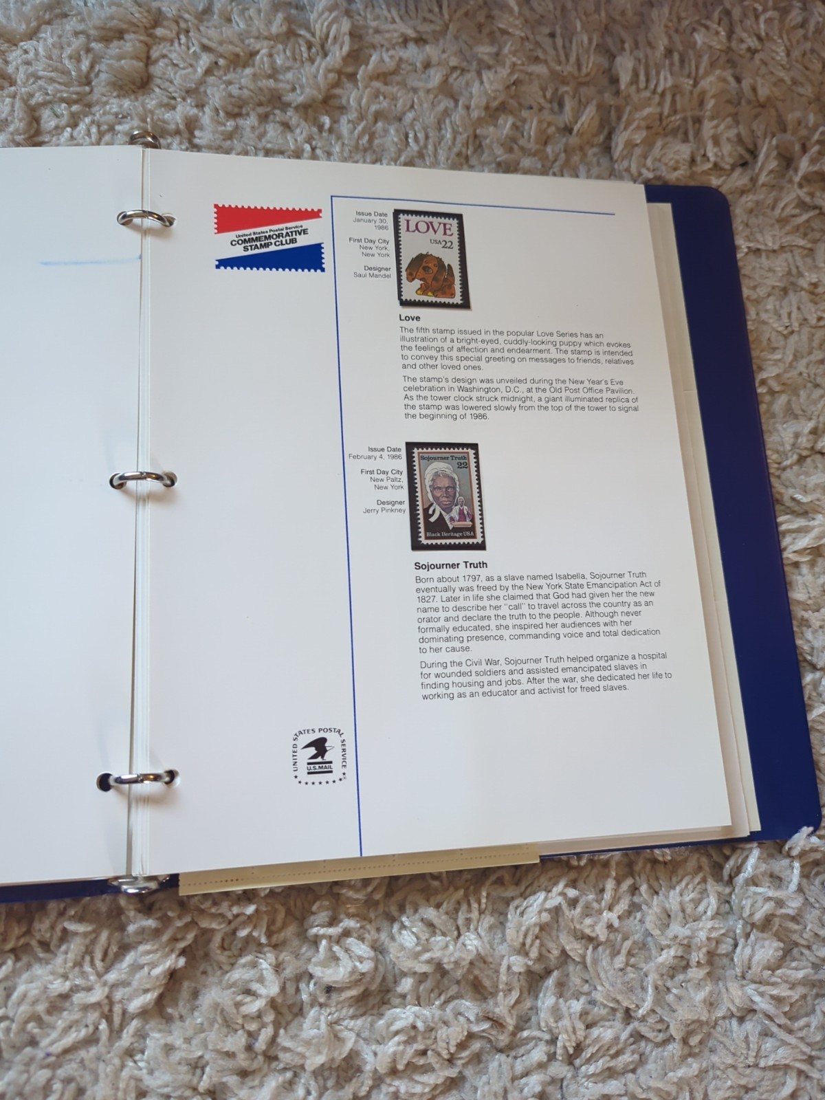 1986-1987 USPS Stamp Album – Arkansas Statehood – Christmas Contemporary Oct 23