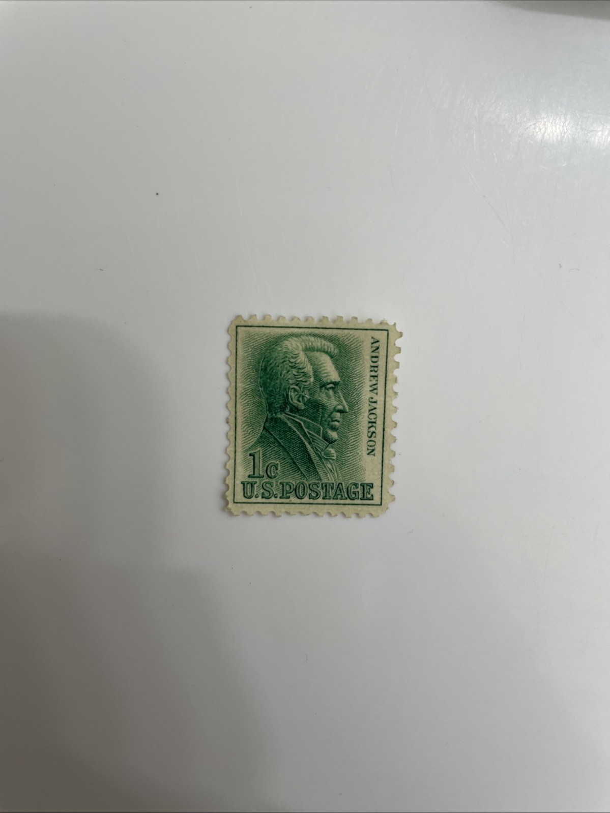 Vintage 1963, Andrew Jackson, 1 Cent Stamp, Green RARE