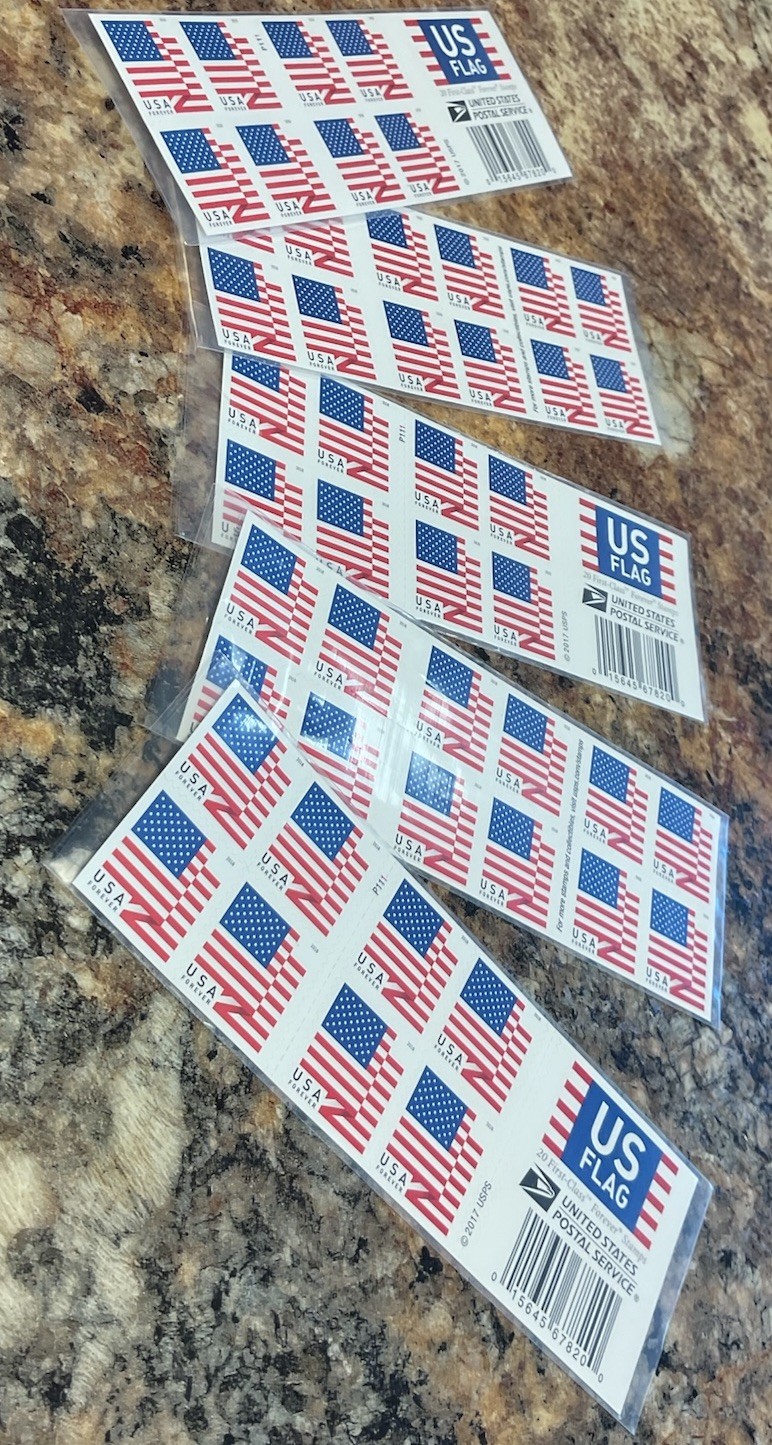 20 US American flag forever Postal Stamps