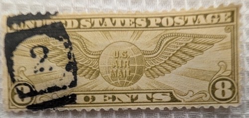 ‘USA 4″ SET OF 5 Vintage 1st AIR MAIL Postage stamps Odd shape FINE 5,6,8,20 ct