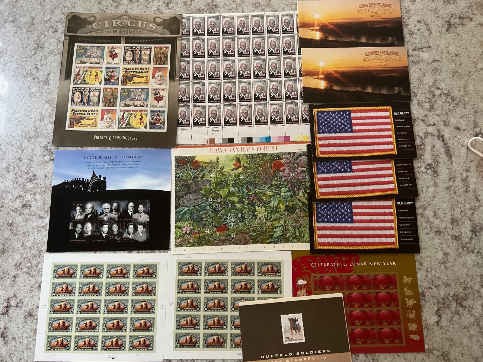 Lot Of 518 US Mint Stamps Mostly Full sheets and Booklets Multiple Denominations