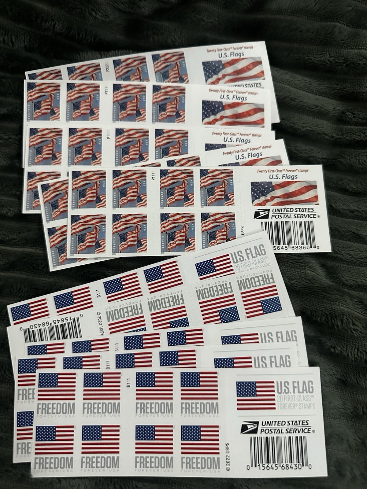 Forever Stamp Lot Of 10 Panes-156 $$ Value American Flags Brand New