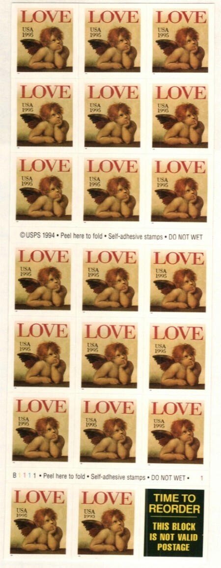 United States 32¢ Love & Cherub Postage Stamp #2949a MNH Full Booklet
