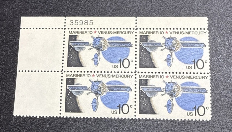 1975 US Scott #1557, 10c Mariner 10 Postage Stamps, MNH Block of 4