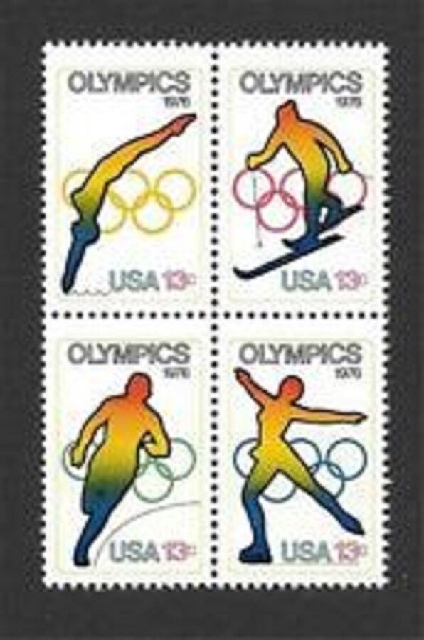 USA 1976 Olmypics -BLOCK OF 4 COLLECTIBLE UNUSED 1976 STAMPS—FREE SHIPPING