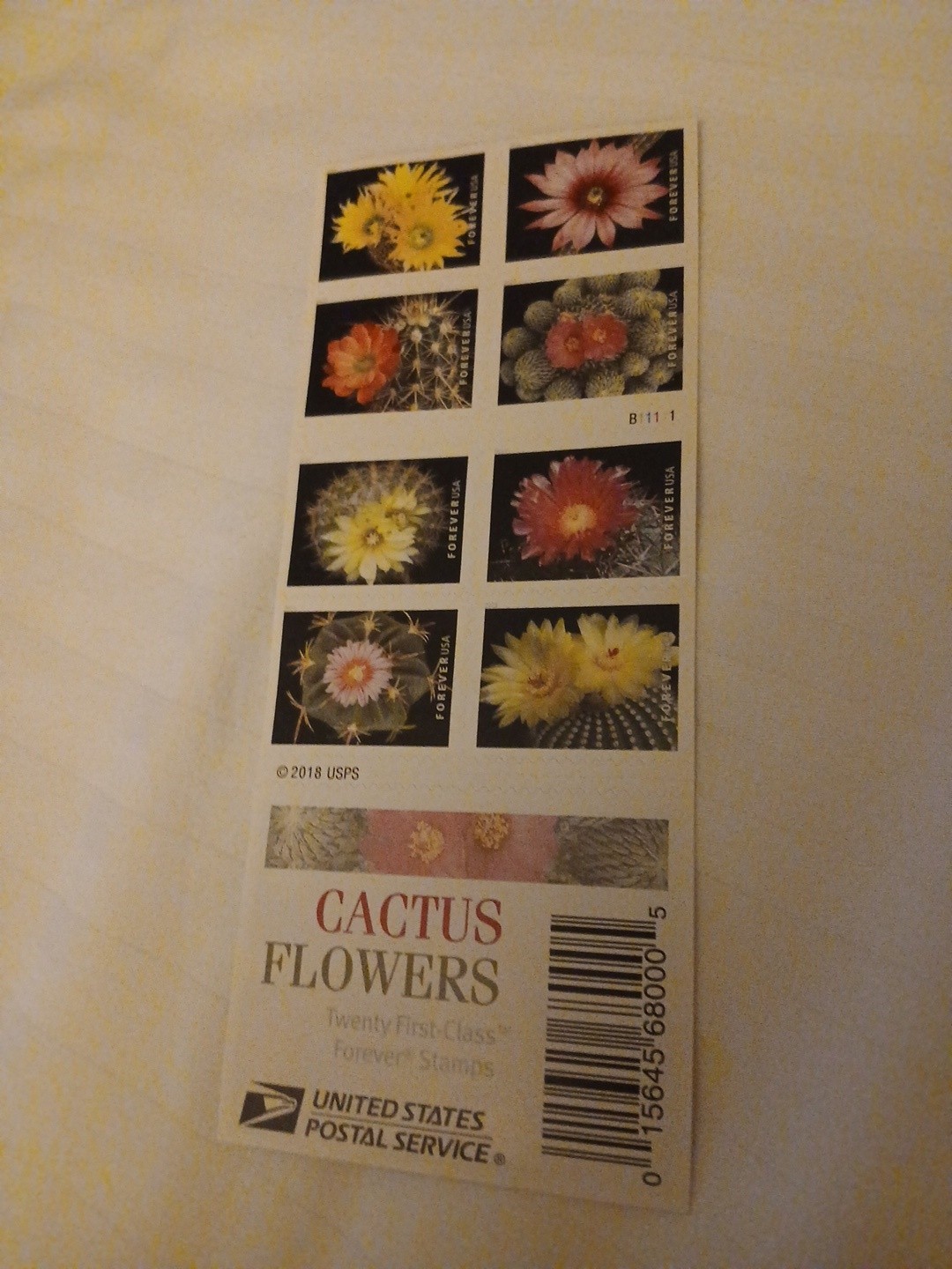 USPS CACTUS FLOWER-20 First Class Forever Stamps