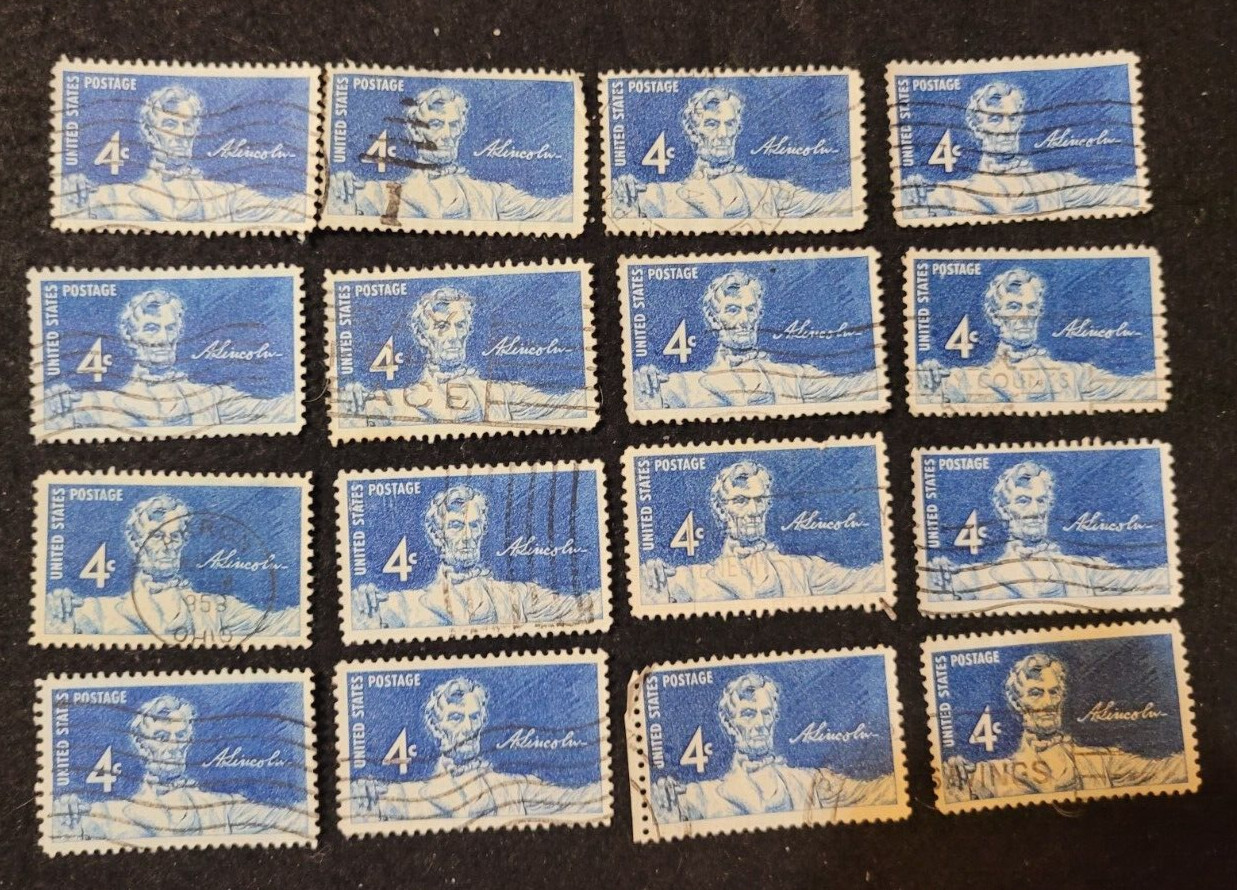# 1116 – 1959 4¢ Statue of Lincoln ~ Used 1 Stamp + 2 FREE Stamps