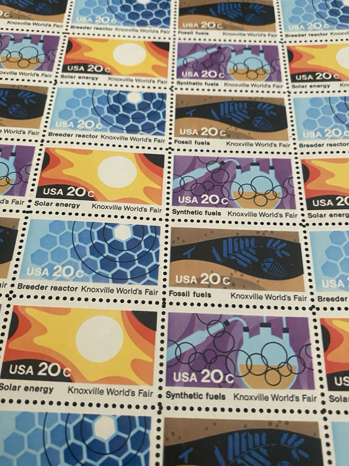 MNH 1982 ‘Knoxville World’s Fair’ Sheet of 50 Unused 20c Stamps