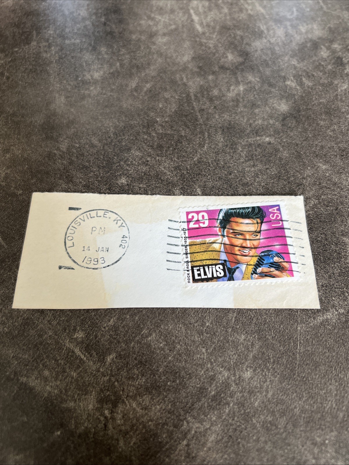 Elvis Presley Cancelled Postal Stamp 1993 First Issue Louisville KY