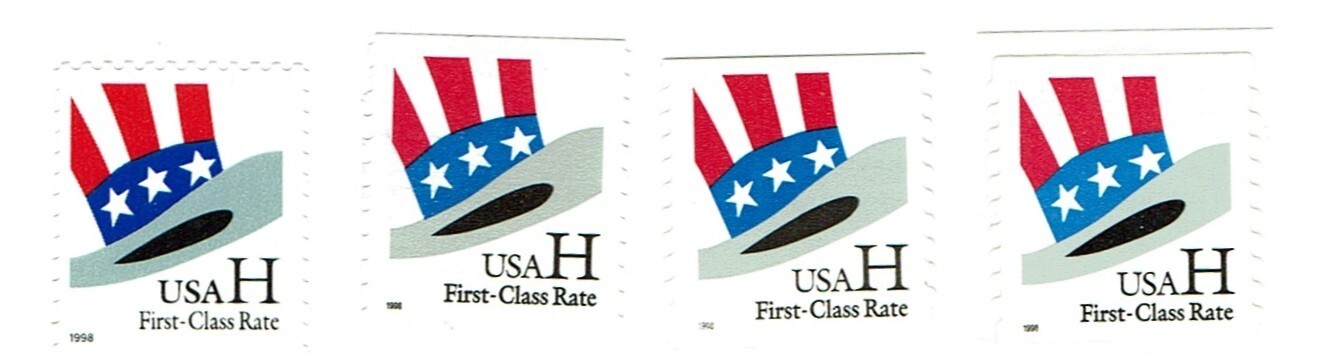 SCOTT 3260, 3264, 3265, 3266 – 4 DIFFERENT ‘H’ RATE (.33) SINGLES – MNH