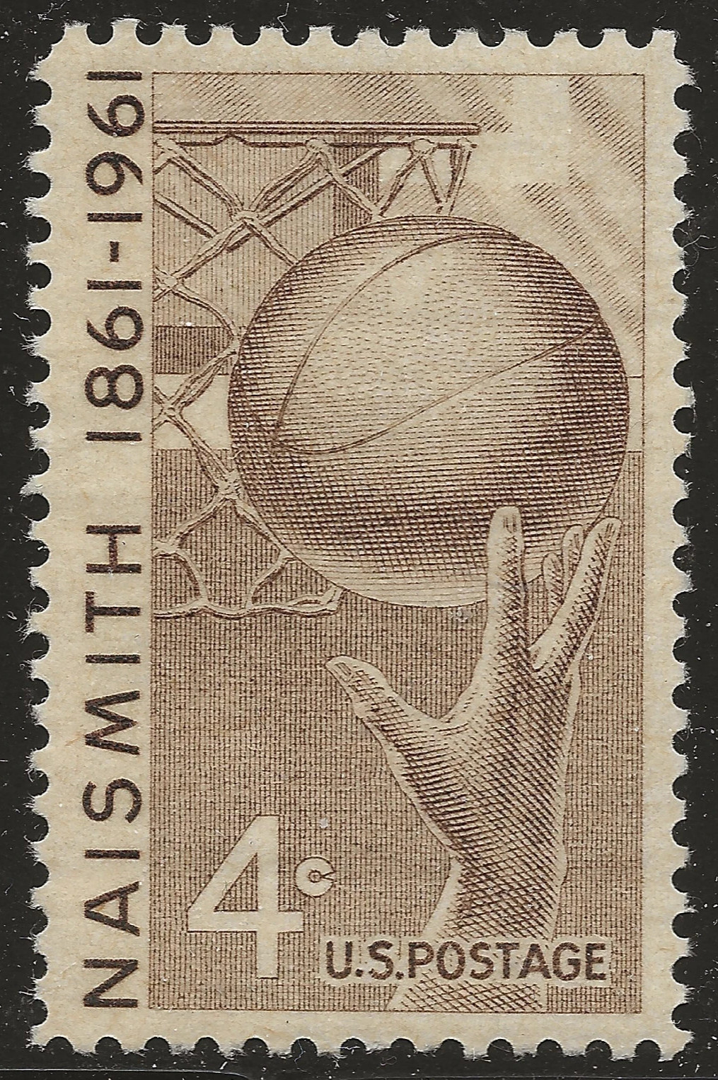 USA 1961 🏀 James Naismith, Honoring Basketball, 1861-1961🏀MNH Stamp🤩Sc. #1189