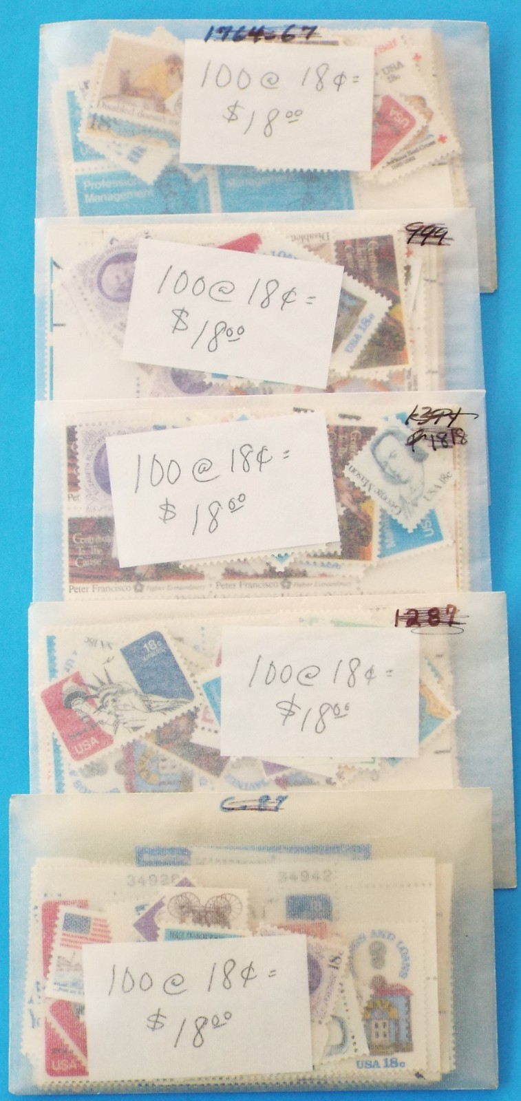 US Discount Postage 500 18 Cent 18c Stamps Blocks Singles Mixed Mint Lot #3