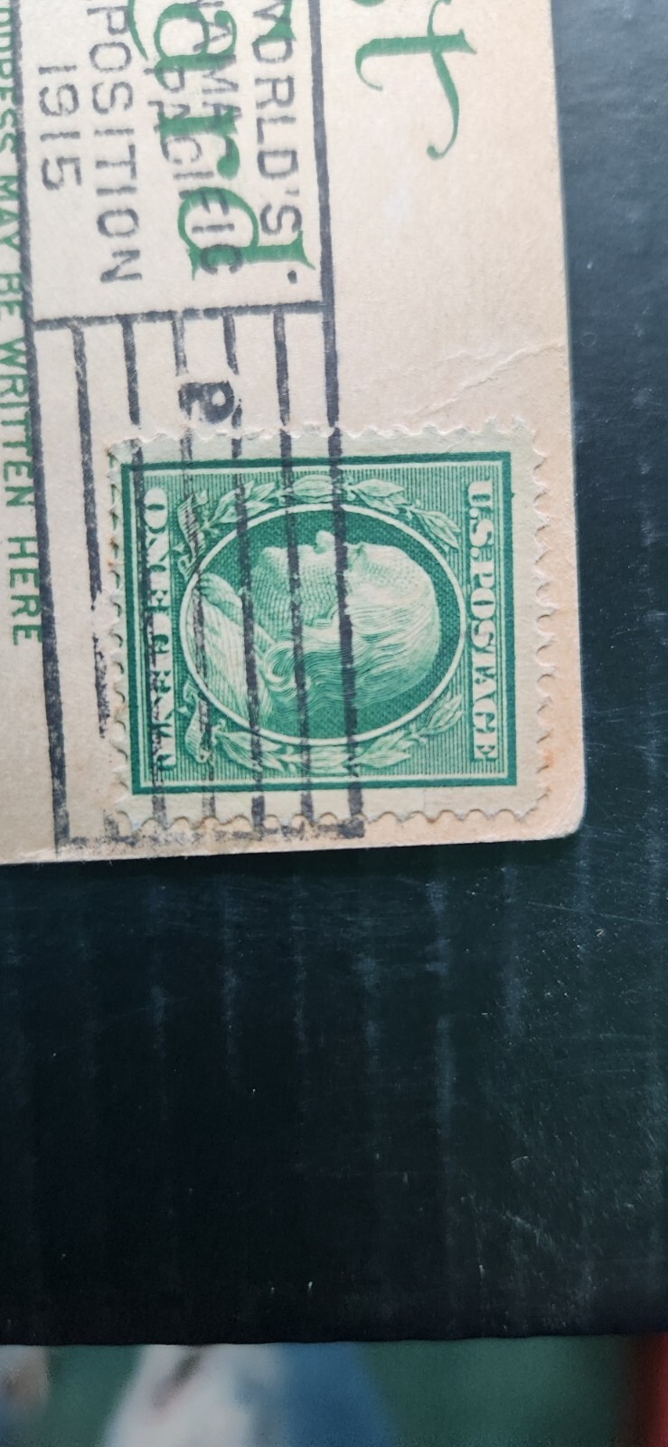 I cent green Benjamin Franklin stamp united states good condition