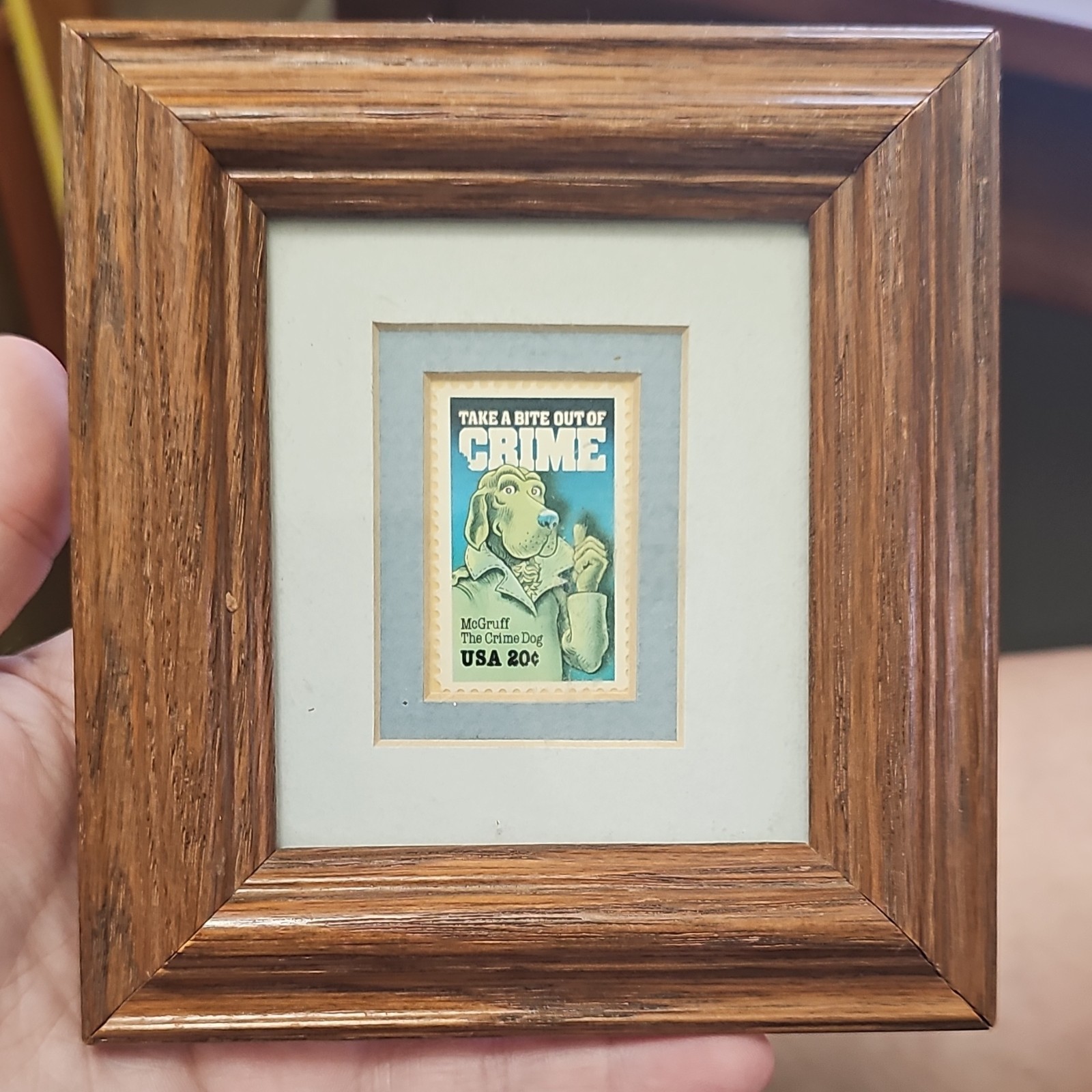 USA 20c McGruff the Crime Dog Stamp Framed Mint Never Hinged MNH Single