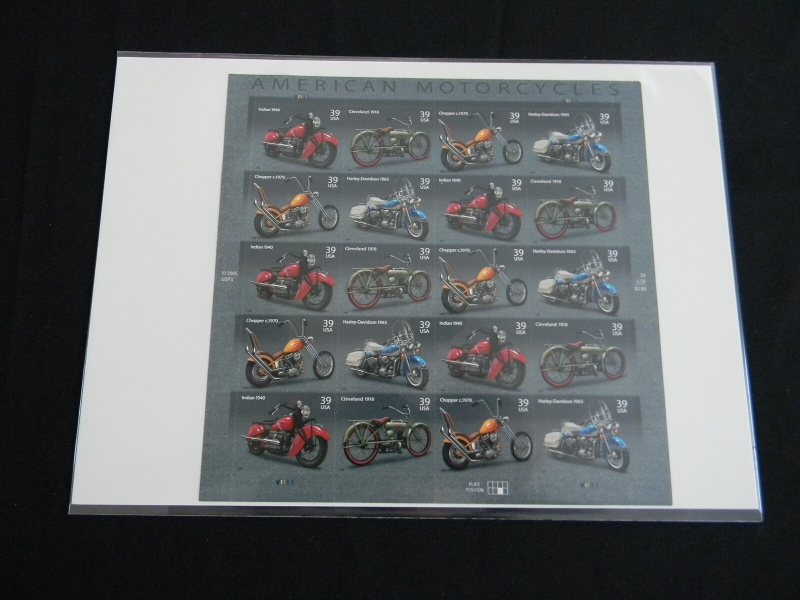 American Motorcycles Collectible Stamp Sheet Scott 4085-88