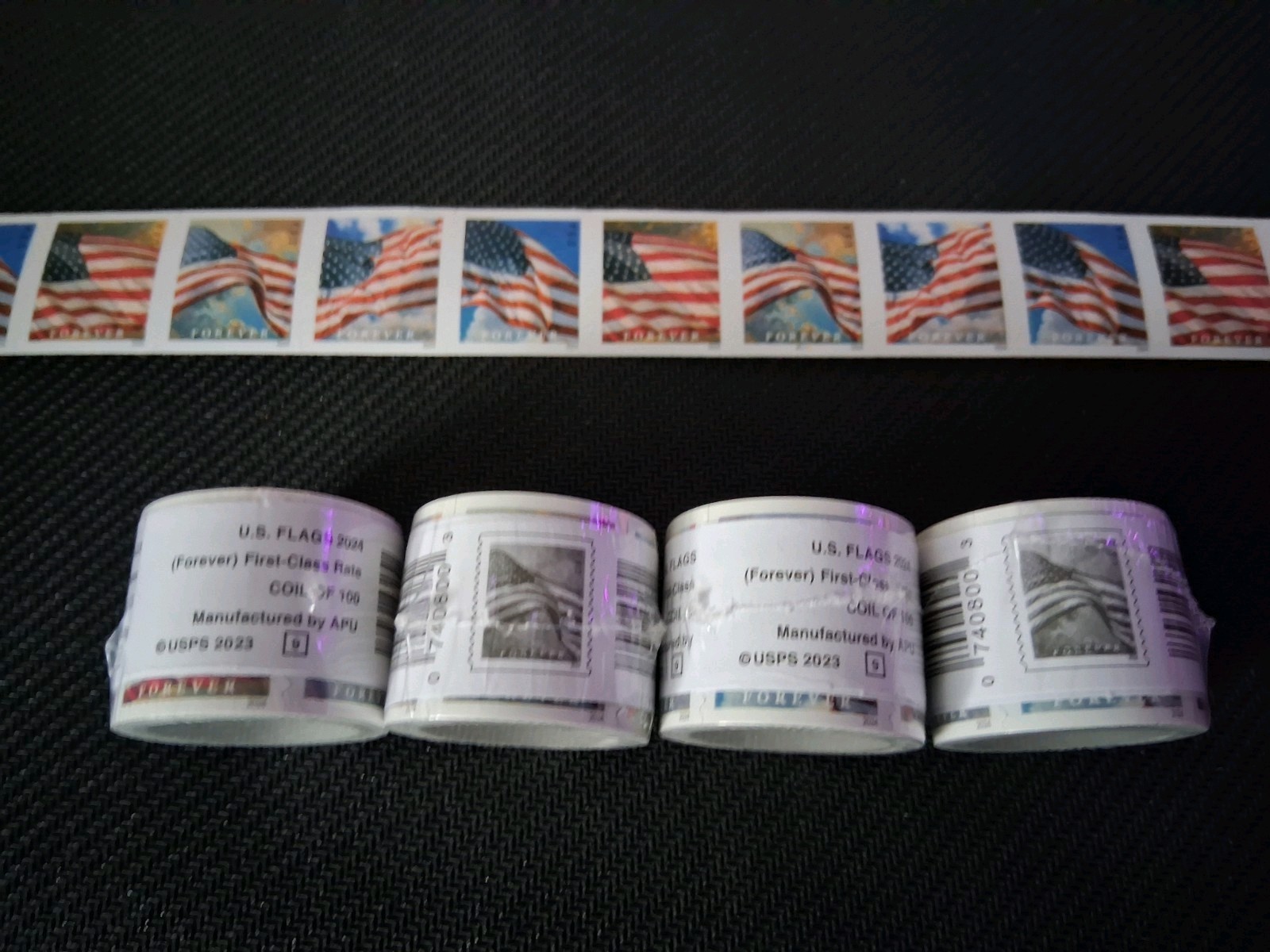 USPS Stamps 2024 4 Rolls Forever Flag stamps New Sealed
