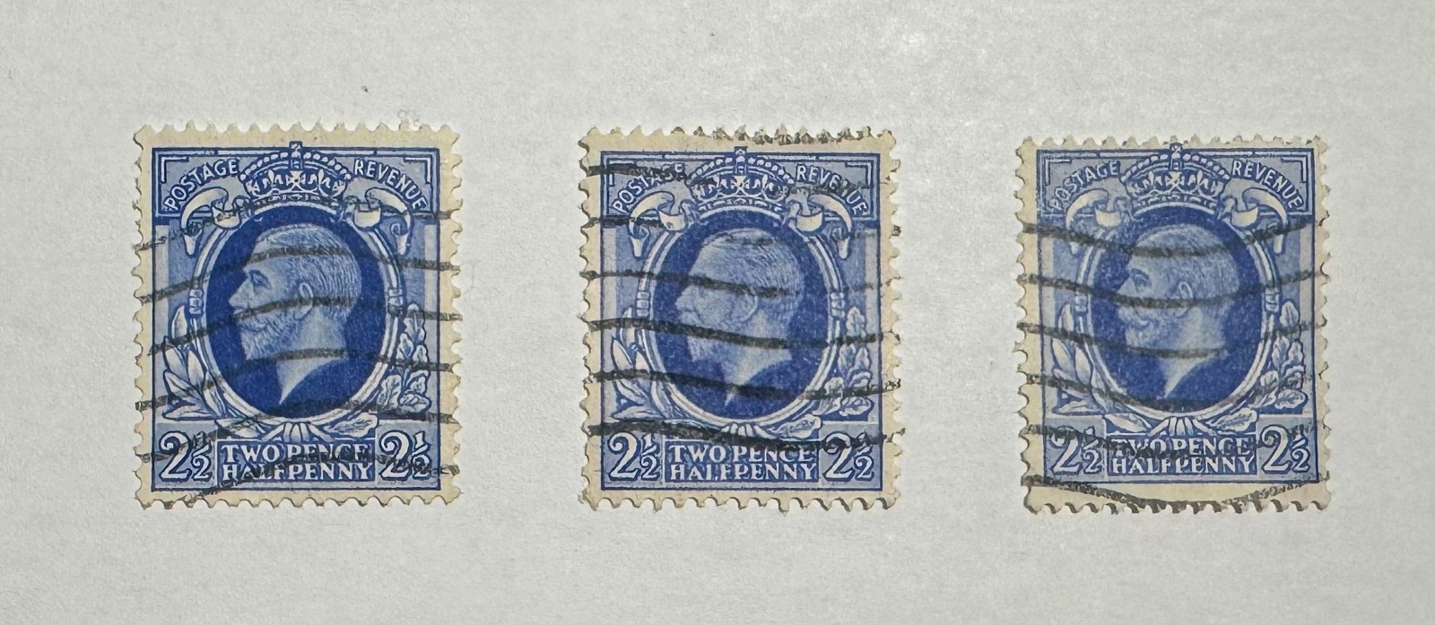 King George V Two Pence Half Penny 1935 ultramarine blue stamp