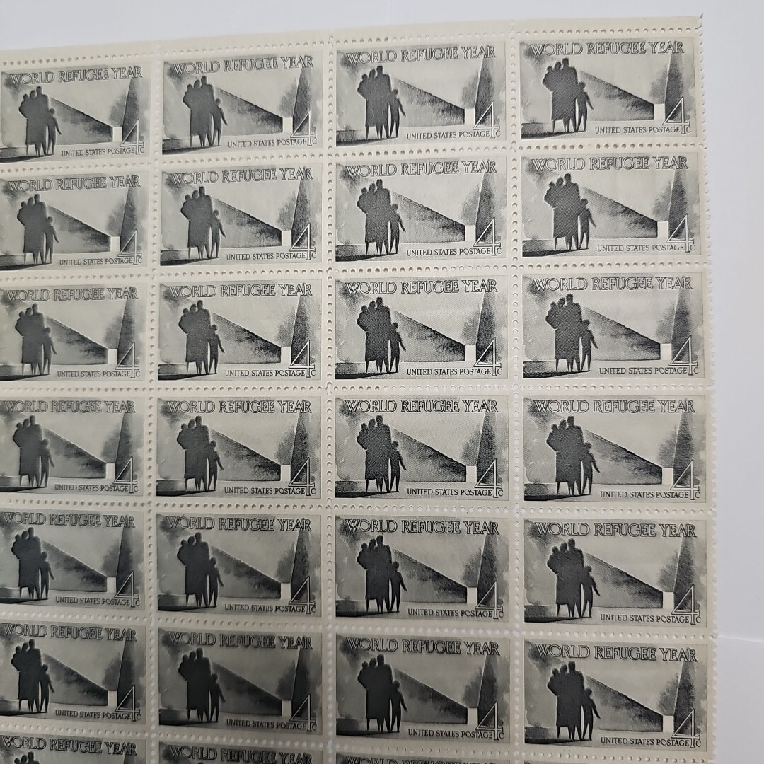 Stamp US Postage 4c 4 Cent Sheet OF 40 Stamps World Refugee Year