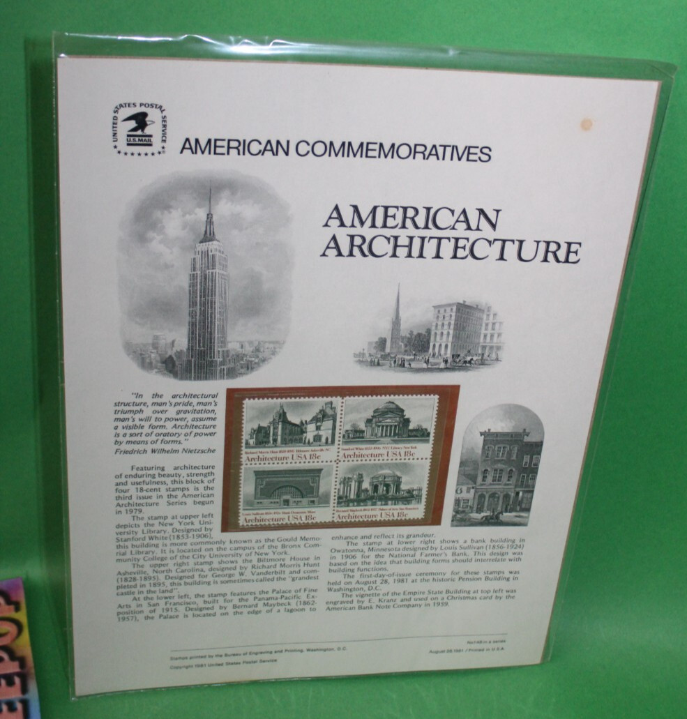 American Commemoratives American Architecture USPS Stamps 148 August 28, 1981