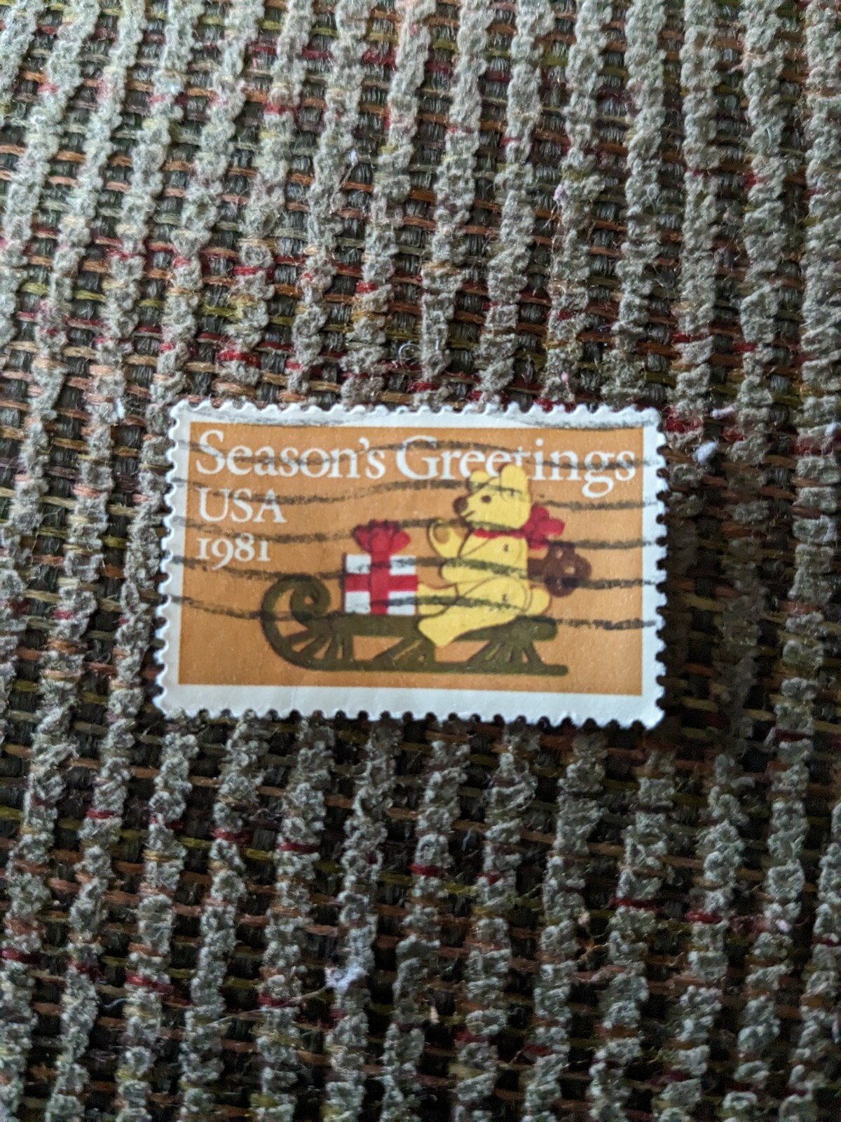 Seasons Greetings USA 1981 bear stamp