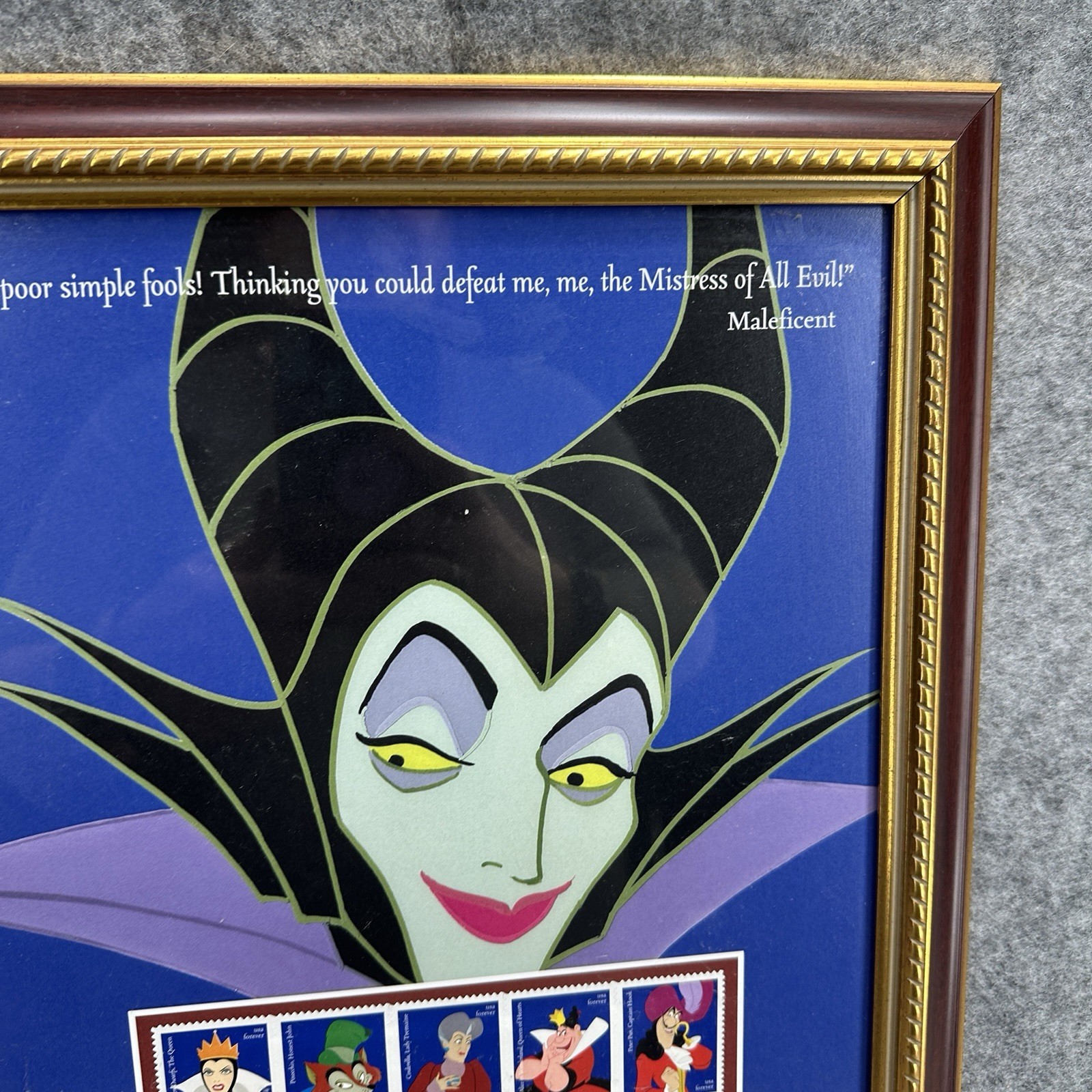 Disney Villains USPS Stamps Framed Art Maleficent New Stamps Framed D23 Limited