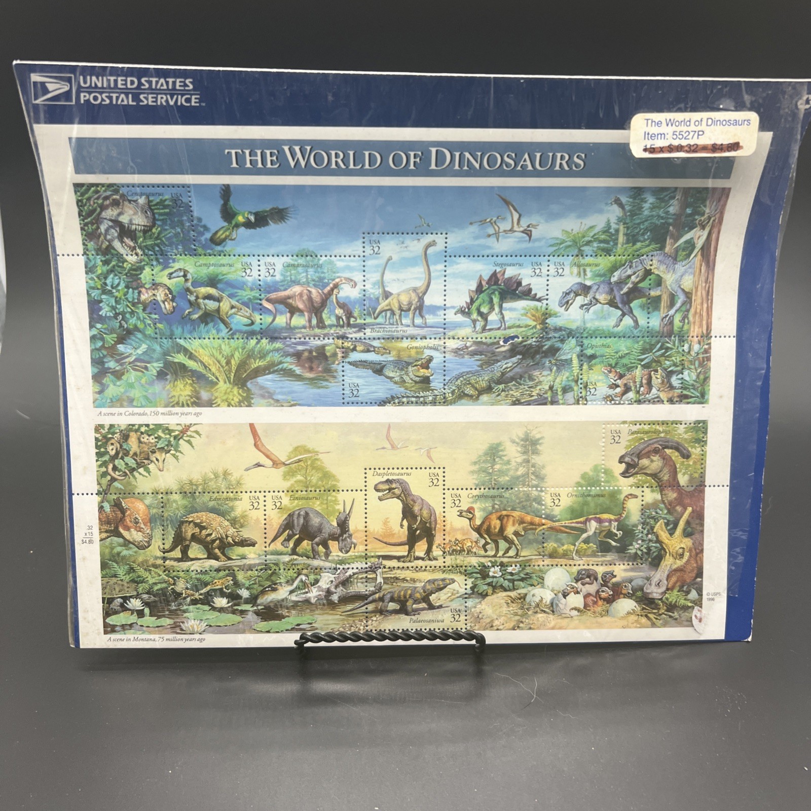 United States 32¢ Dinosaurs Postage Stamp #3136 MNH Full Sheet