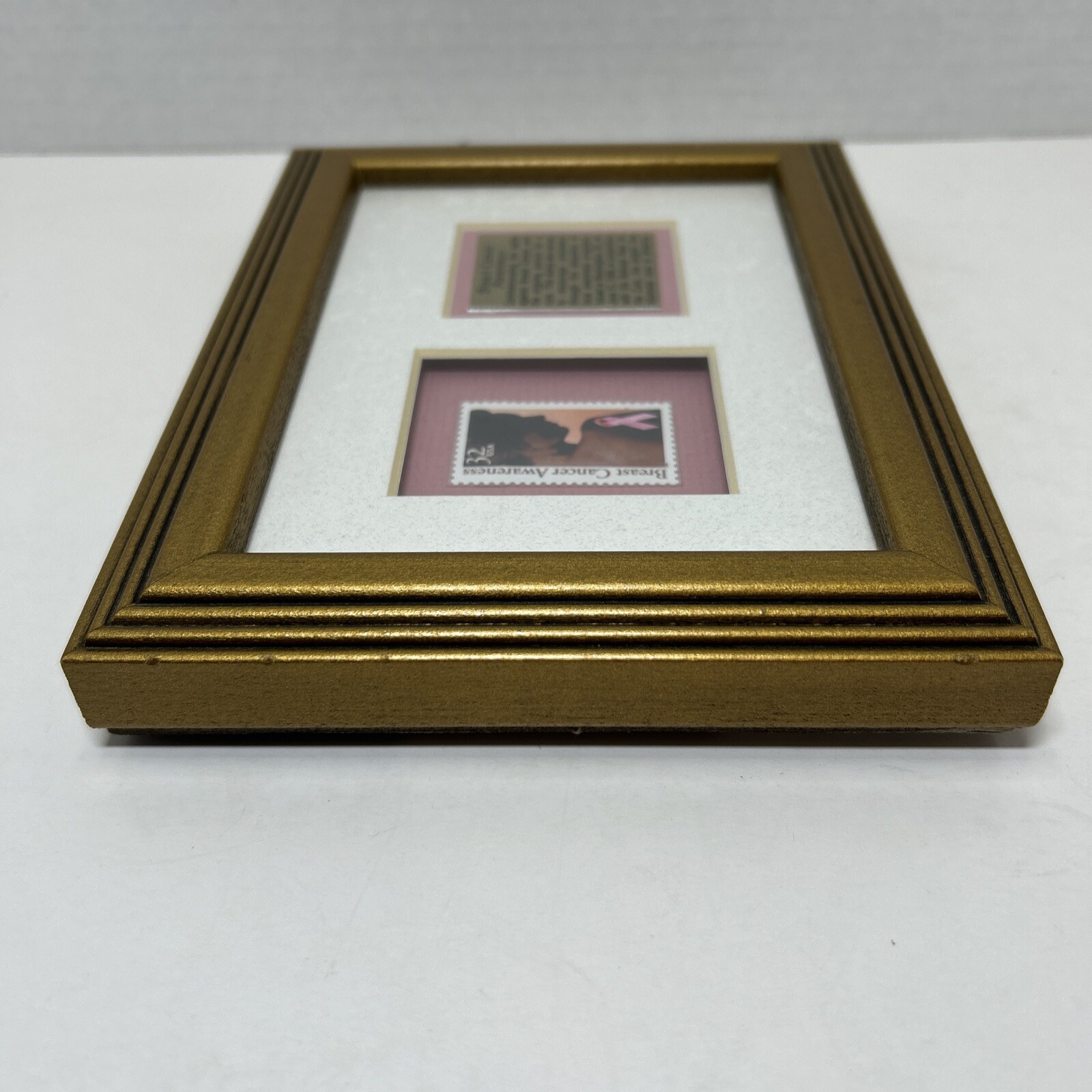 USPS 32c Breast Cancer Awareness Legacy II Edition Postage Stamp Golden Framed