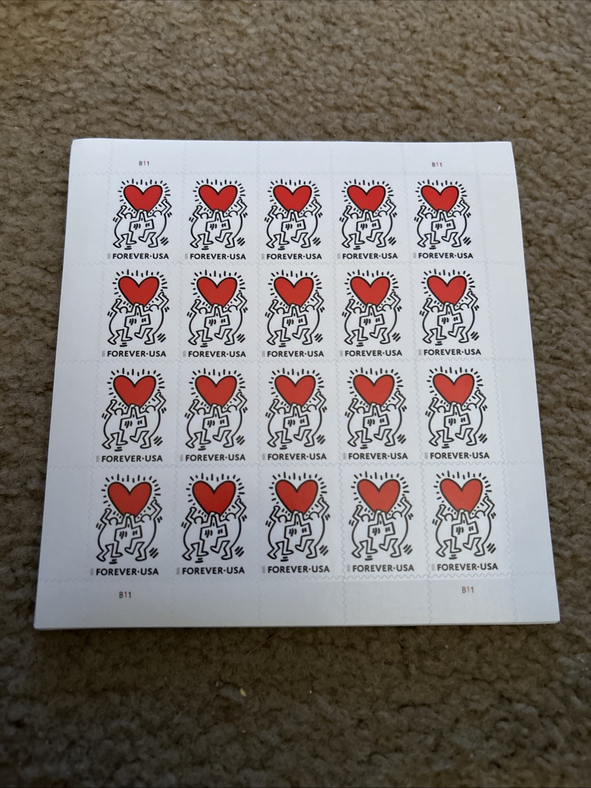 20 USPS Forever Love Stamps FV $15.60 Valentines Day Wedding Invites