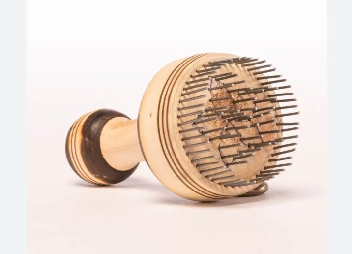 “Handmade Uzbek bread stamp, traditional nut-shaped flatbread”. Bread stamp