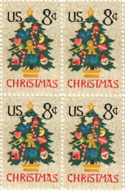 United States 8c Christmas Tree Postage Stamp #1508 x 100 singles