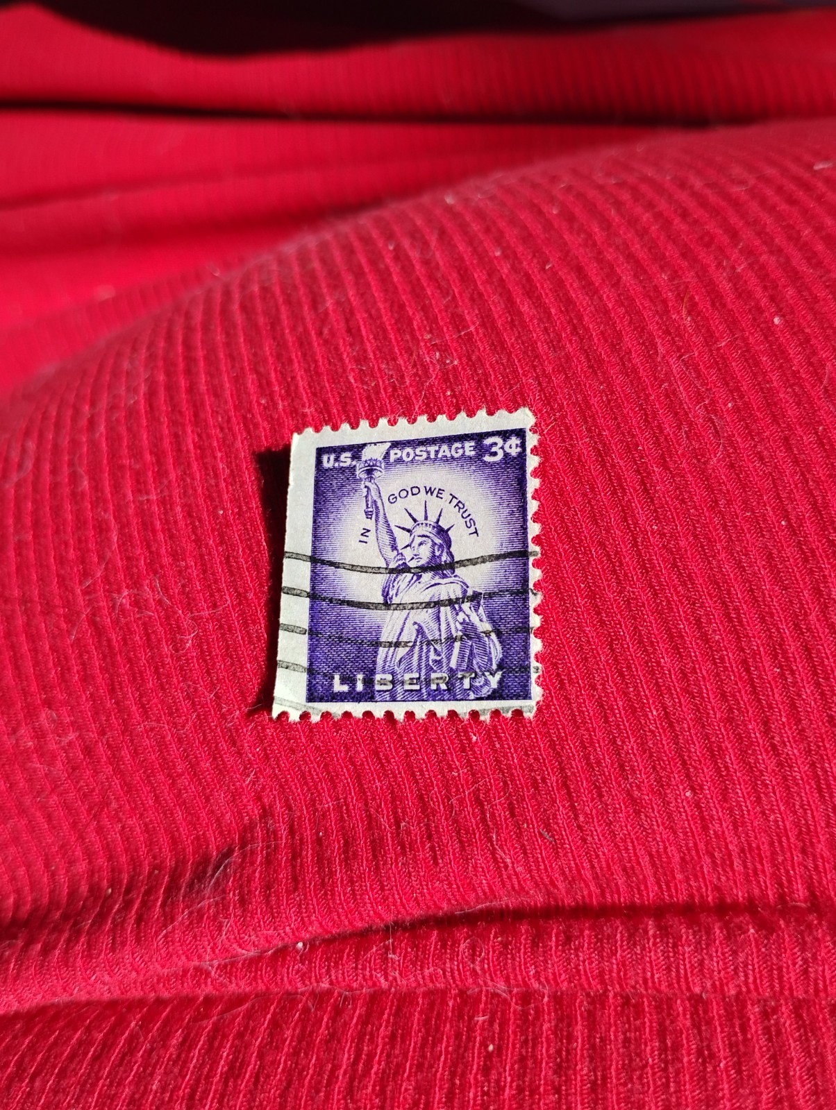 Purple collectors stamp liberty