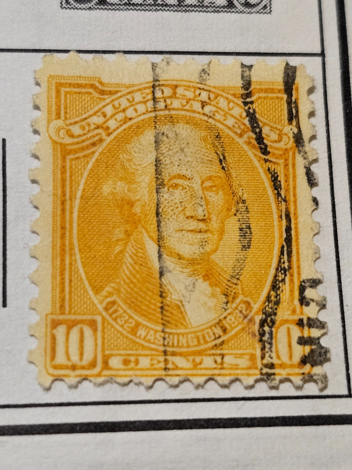 US Scott #715 10 cent Single stamp orange 1932 Washington