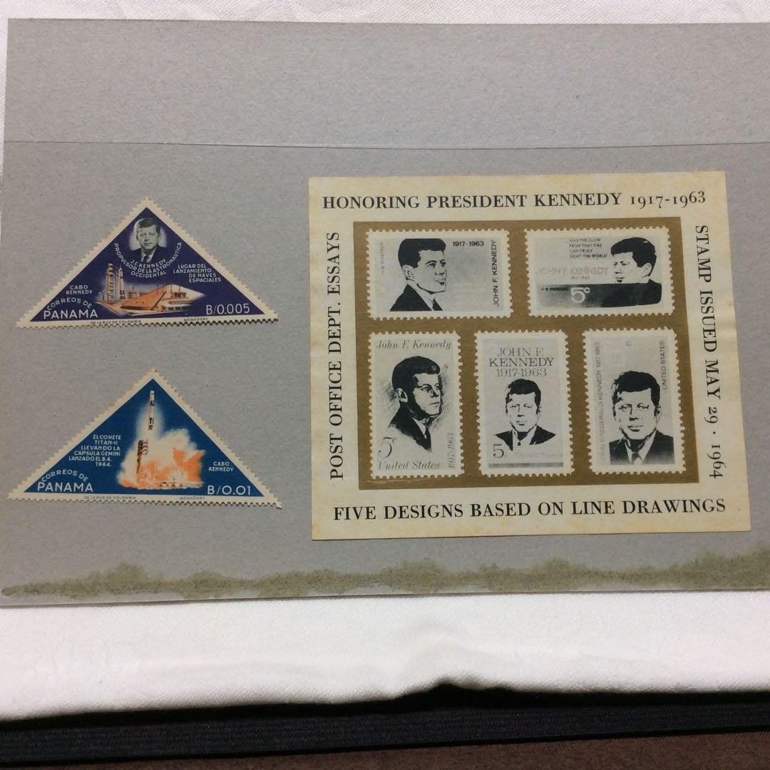 USA stamp, Kennedy, 1 sheet, Panama stamp, 2 pieces