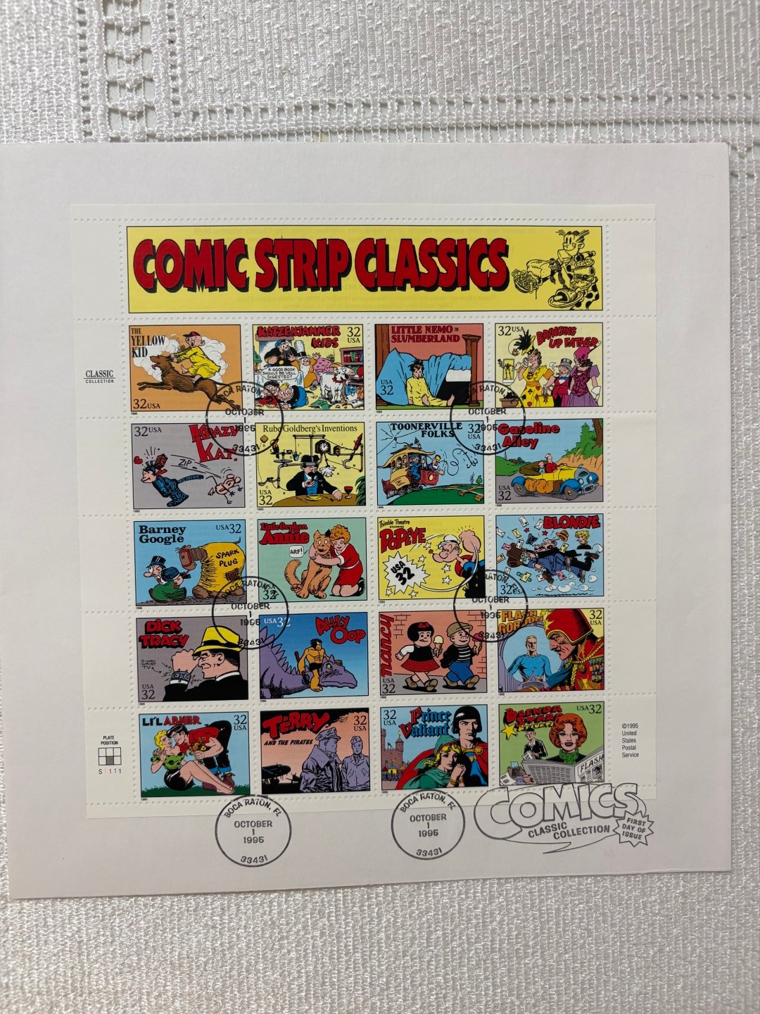 USPS Vintage Commemorative Stamp Sheets Collection – Lot of 6 (Mint & FDOI)
