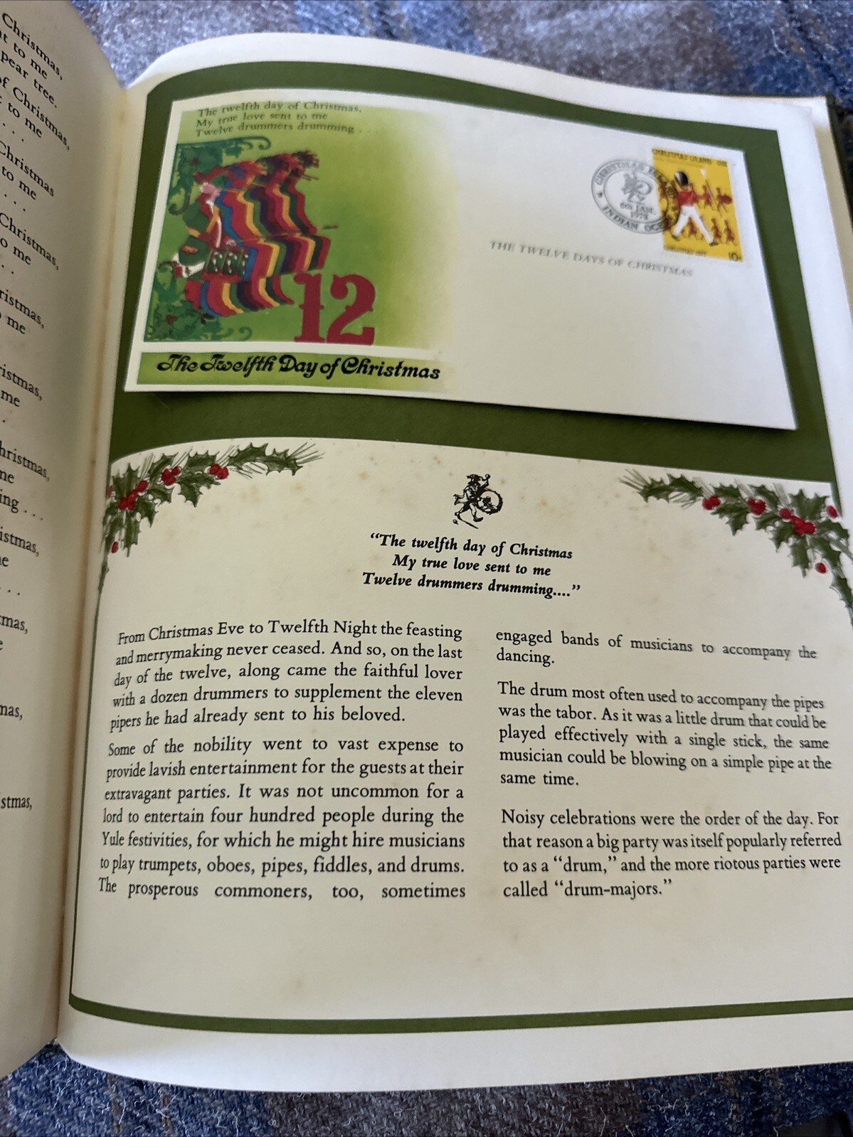 1977 1978 12 Days of Christmas FDC’s Christmas Island x 12 in the set