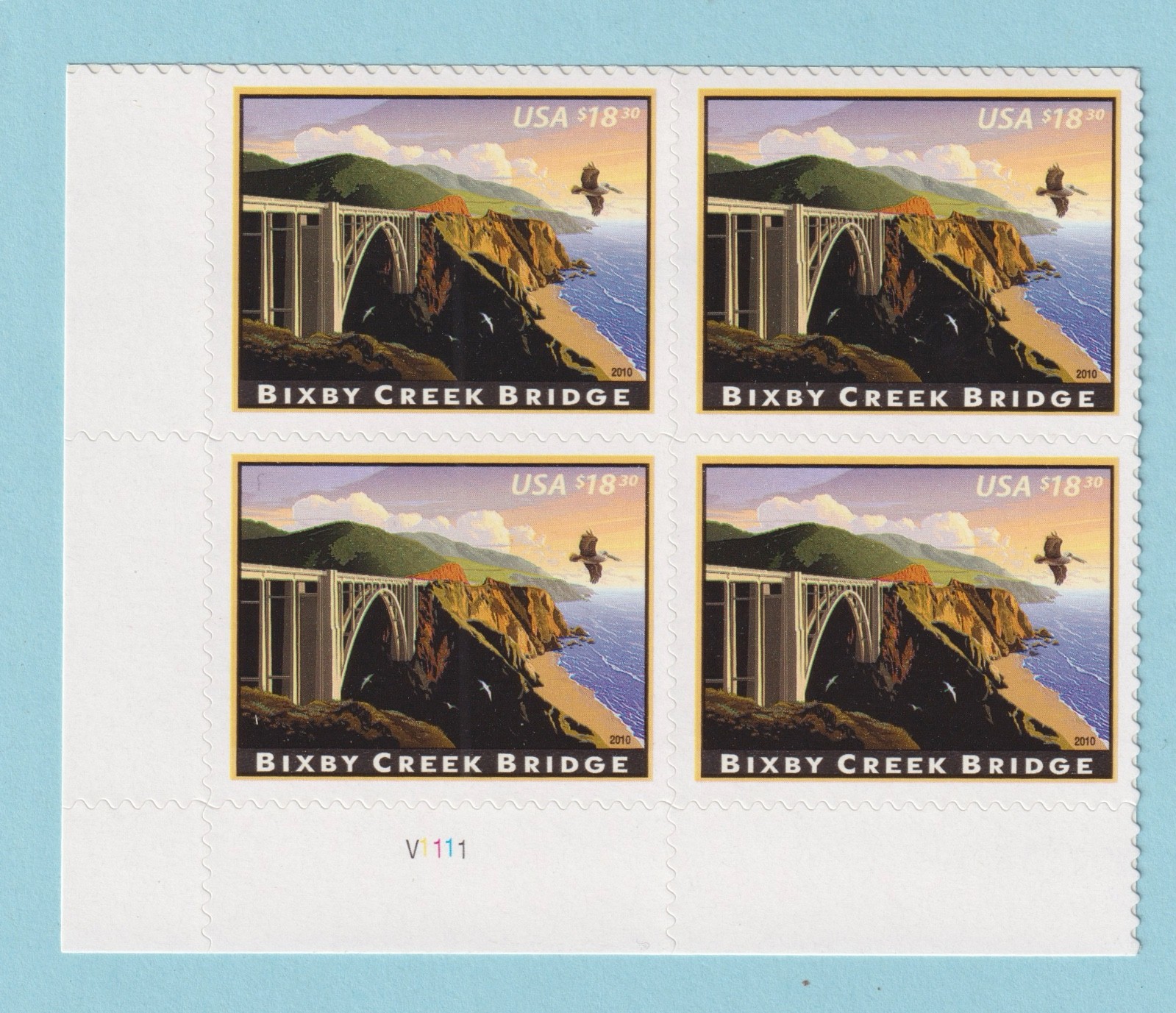 UNITED STATES 4439 BIXBY CREEK BRIDGE BLOCK OF 4 MNH M595