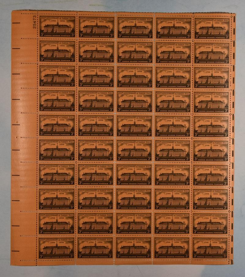 US SCOTT 1083 SHEET OF 50 NASSAU HALL STAMPS 3 CENT FACE MNH