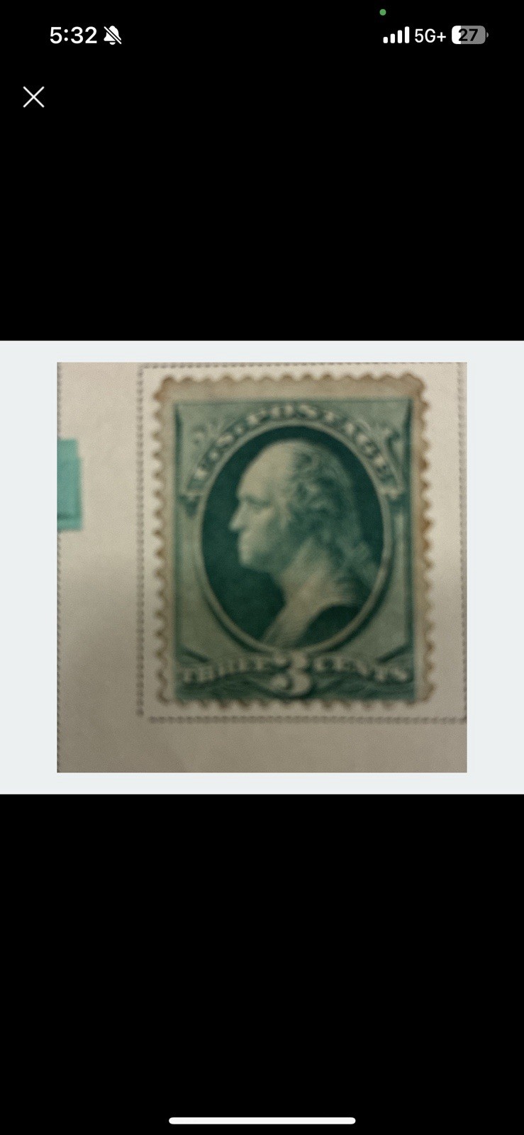 1870 George Washington 3 Cent US Stamp