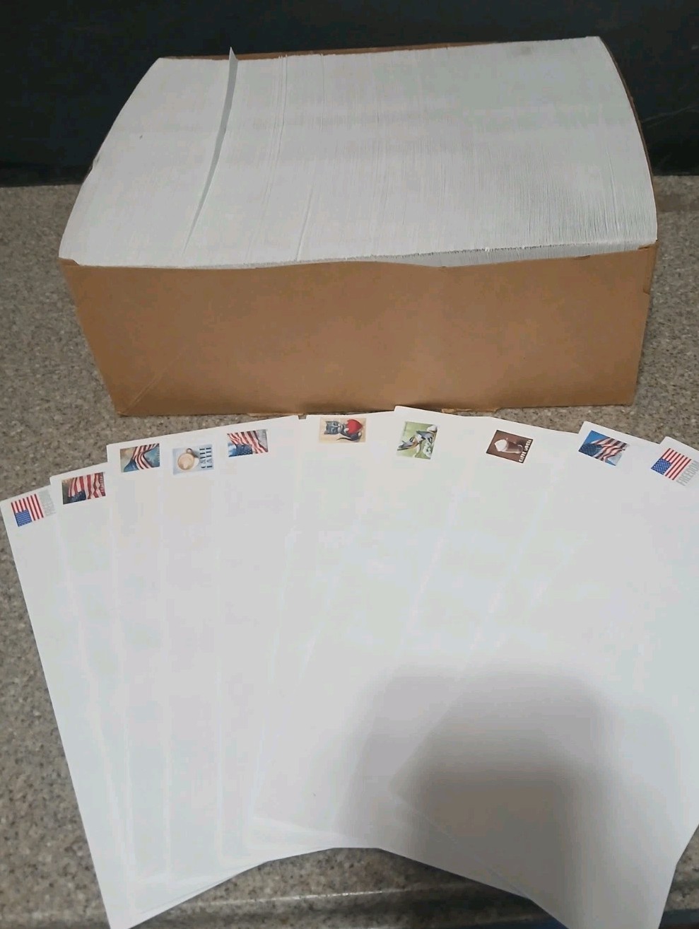 500 Forever Stamped Envelopes – #10 White Woved Security 4 1/8″ X 9 1/2″ Gummed