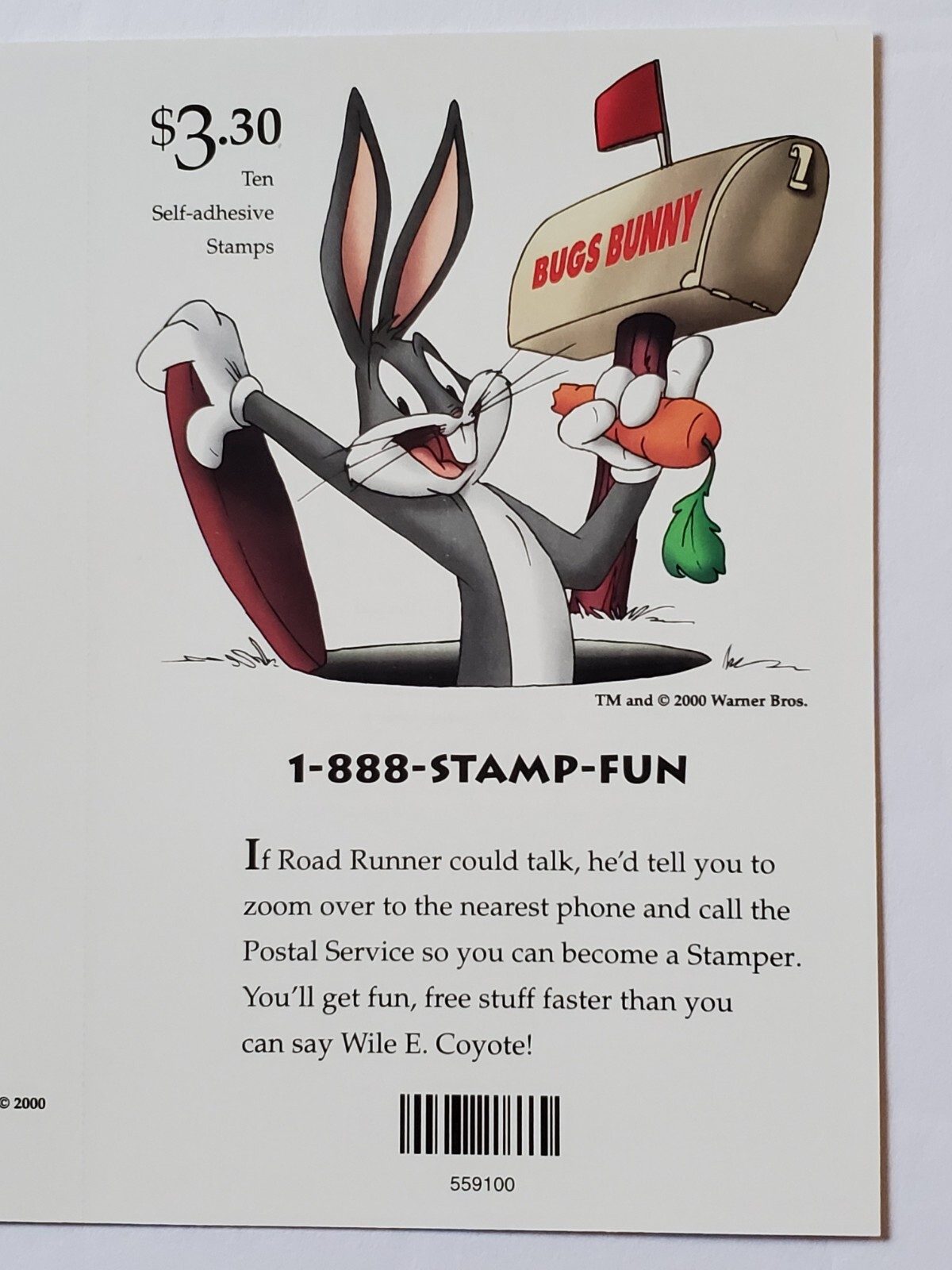 Looney Tunes Road Runner Wile E Coyote 2 Full Sheets + 5 = 25 Postage Stamps