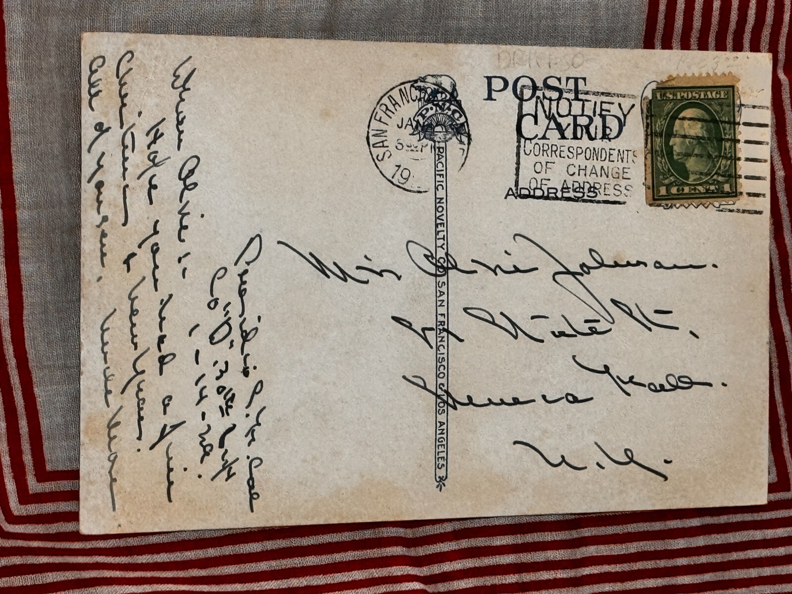 Antique Rare 1 Cent George Washington Stamp. Green in color.