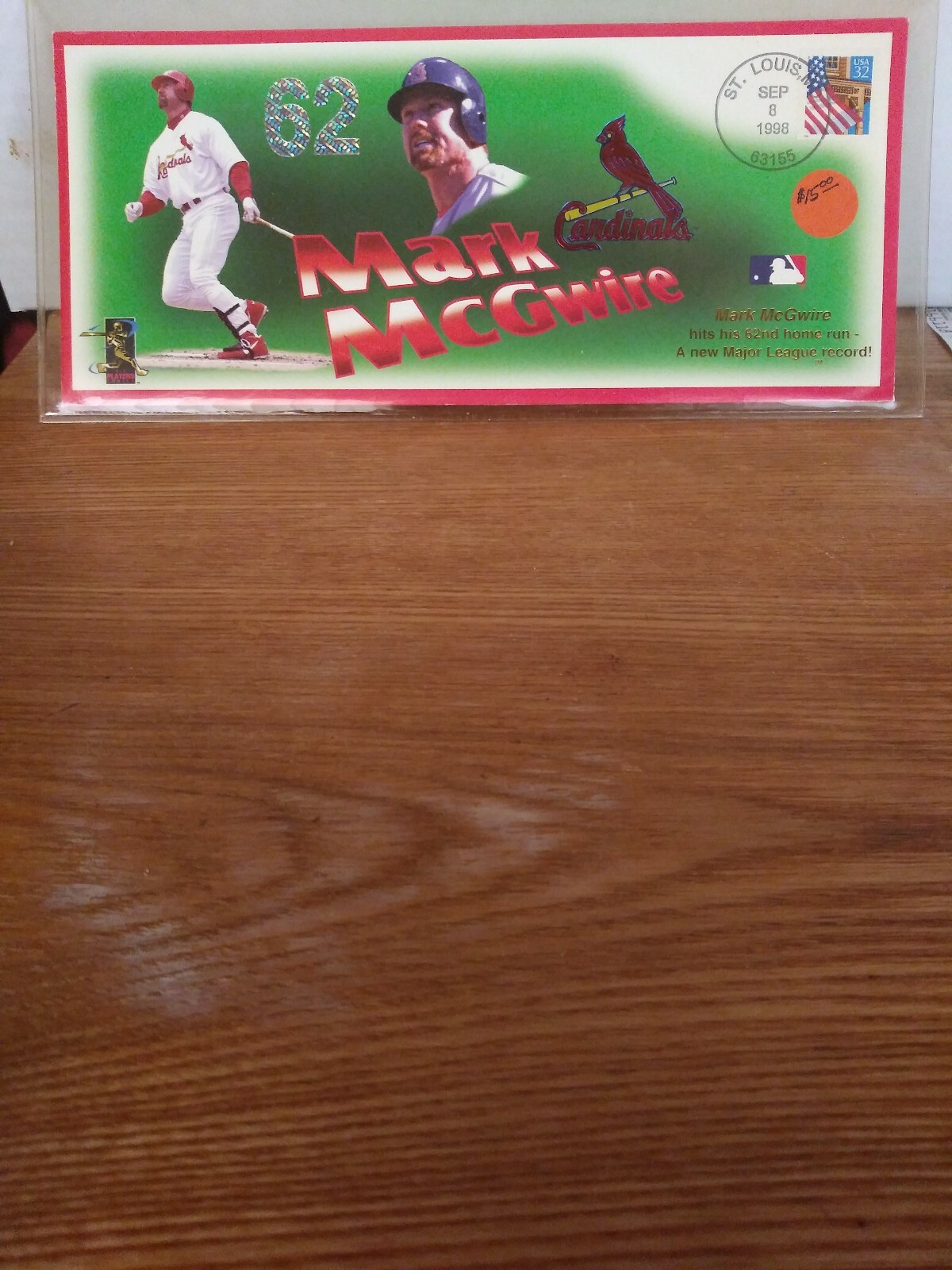 CEO SPORTS 1998 MARK MCGWIRE 62ND HOME RUN COMMEMORATIVE ENVELOPE (VERY NICE)