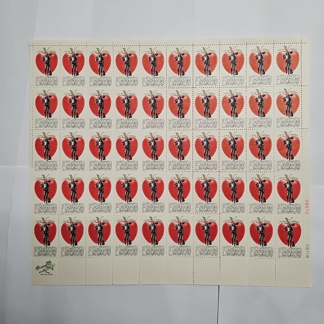 Stamp US Postage 5c 5 Cent Sheet OF 50 Stamps Johnny Appleseed Collectible