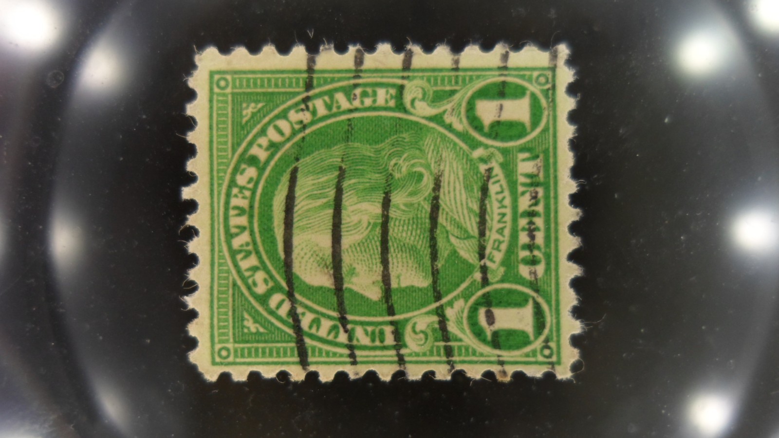 Rare 594 – 1923 1c Benjamin Franklin, Green, mint one of a kind!