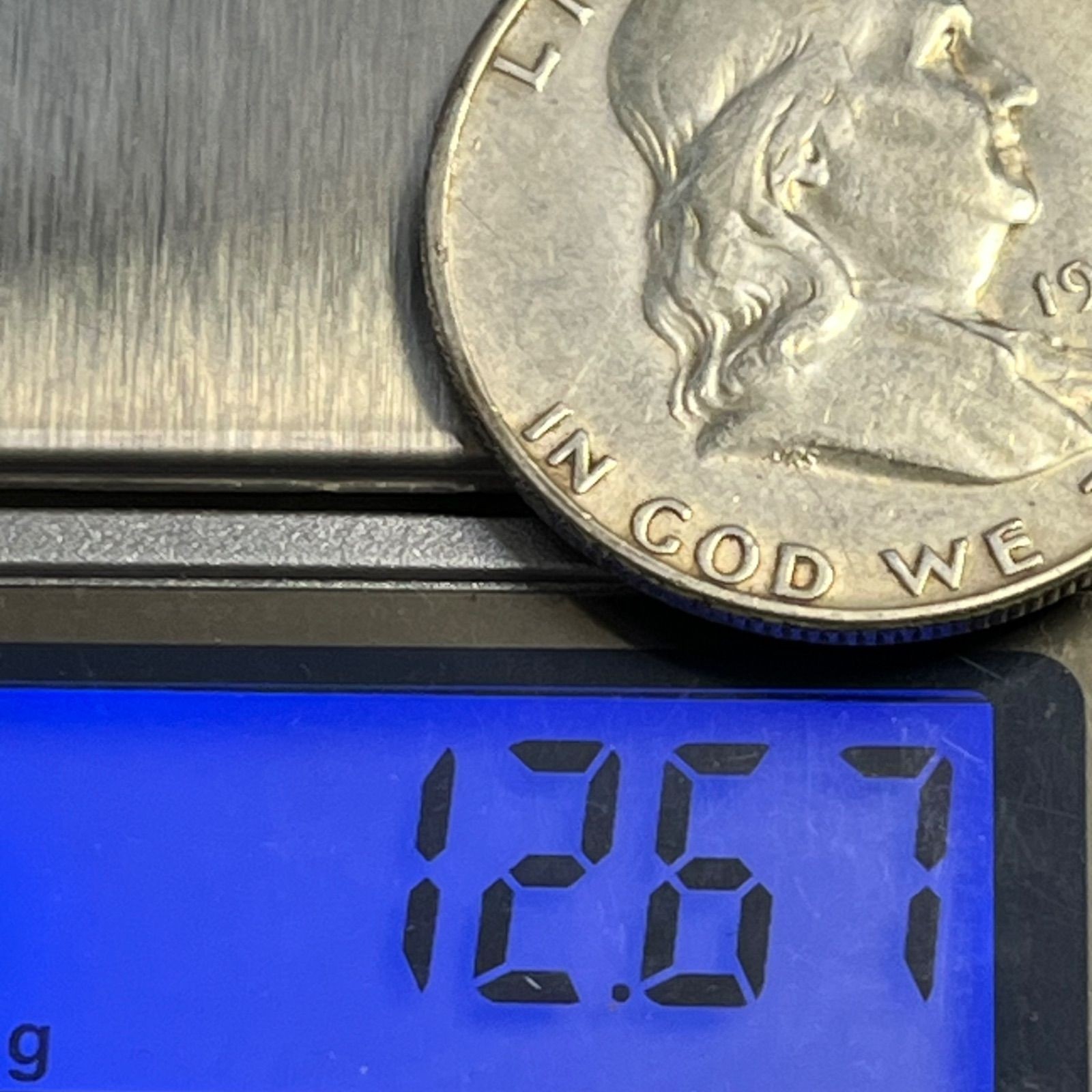 1951 Franklin Half Dollar Silver 90% Bell Design USA Large Silver Coin,