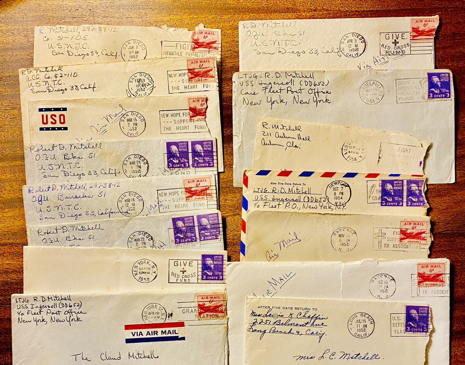Post Office Cancel Slogans 1952 To 1954, Origin USS Ingersoll DD 652