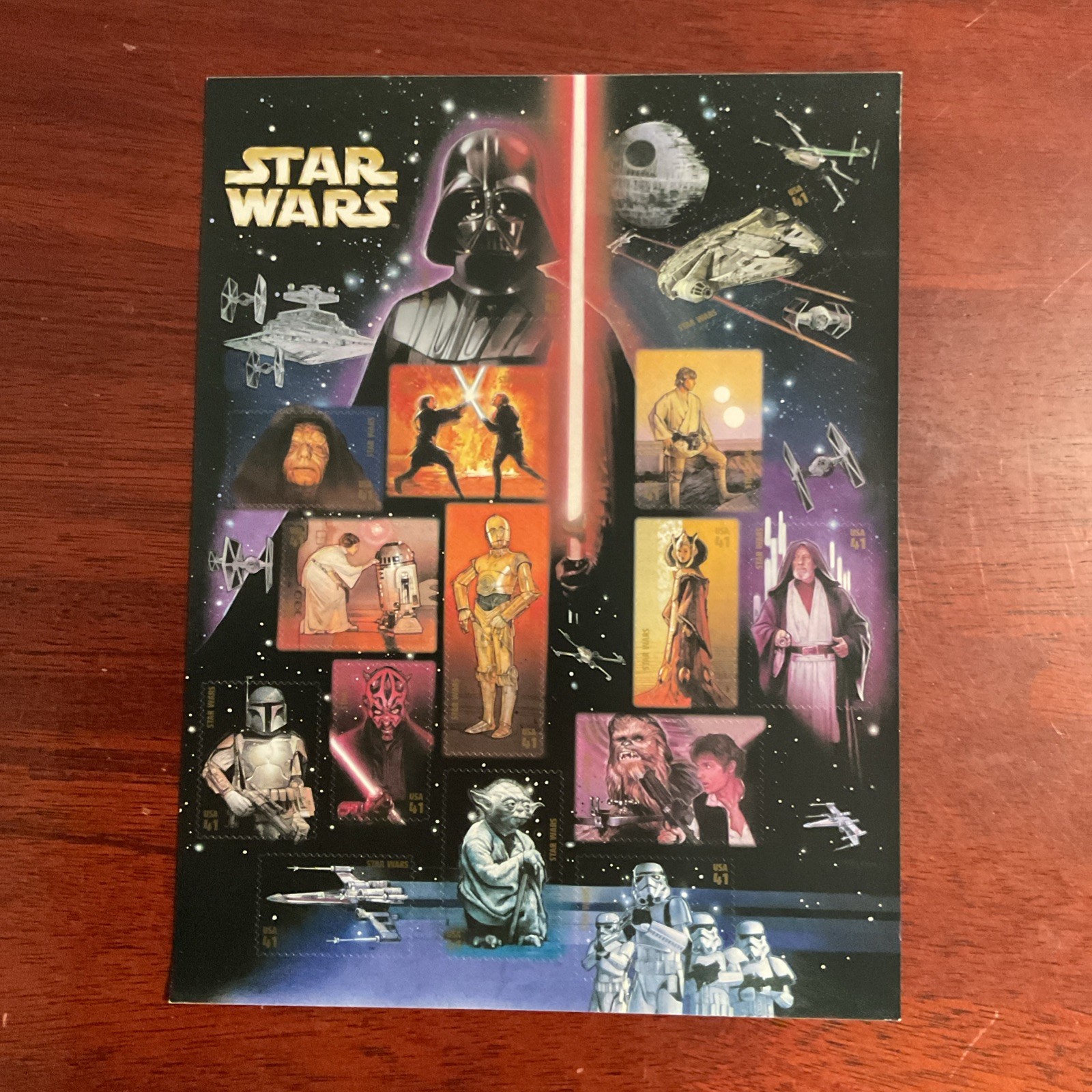 One sheet of STAR WARS Character Anniversary stamp Set US # 4143
